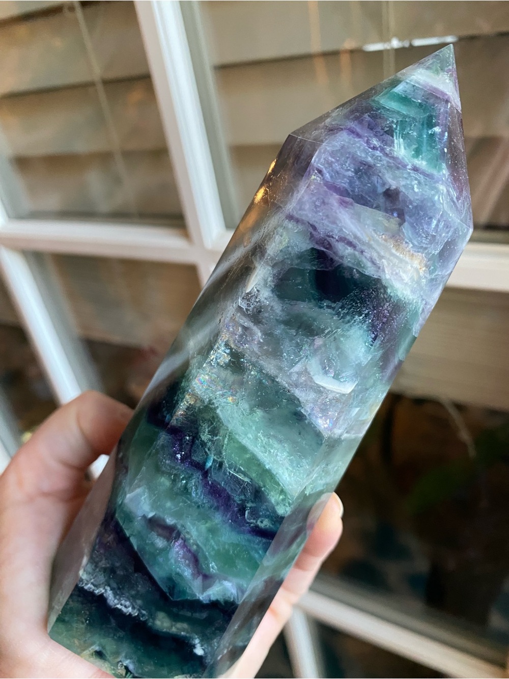 🌈 Rainbow Fluorite Tower — 6 inches of Colorful Magic! 🌈